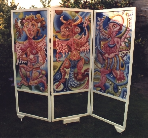 Dressing-screen (Technique: Oil on wood)